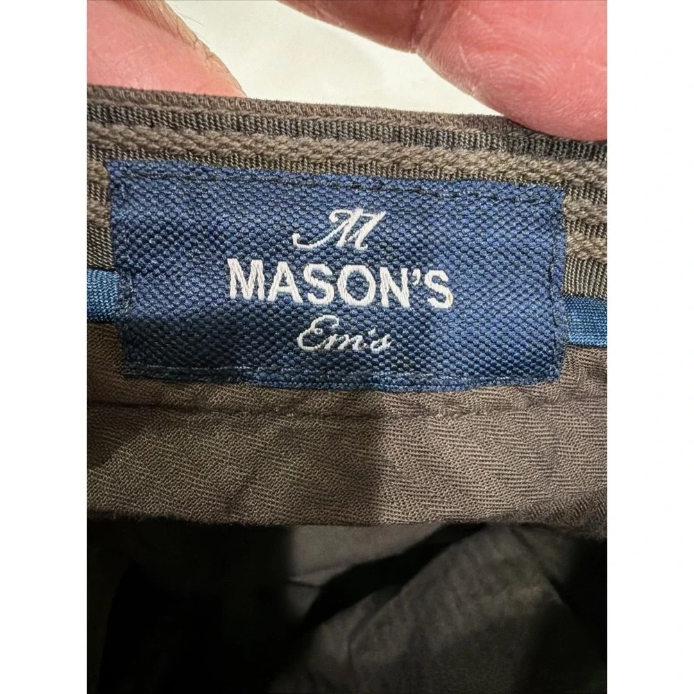Mason's Torino Slim Fit Chino Pants Mens 50 Dark Brown Cotton Blend Trousers